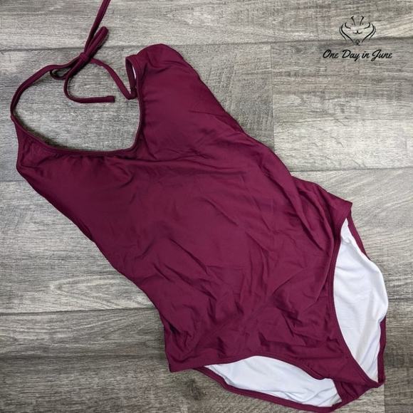 Halcurt Lace Up Back One Piece Swimsuit Size XL - Picture 1 of 2